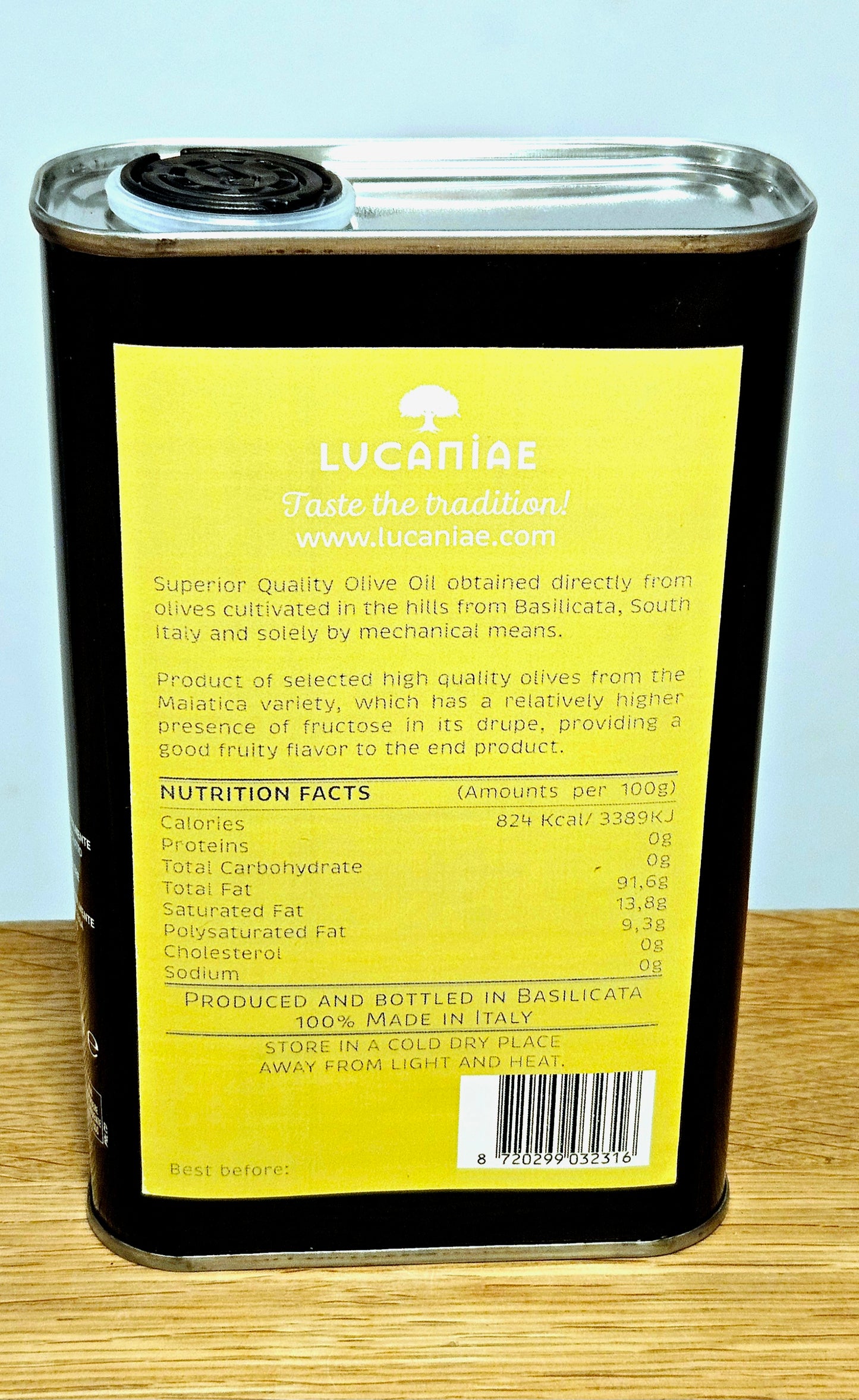 Italiaanse extra vierge olijfolie - BIO - 0,5 liter (blik)